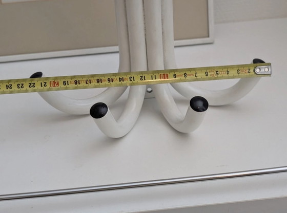 Image 1 of Vintage Wall Coat Rack Steel White Black 1980's