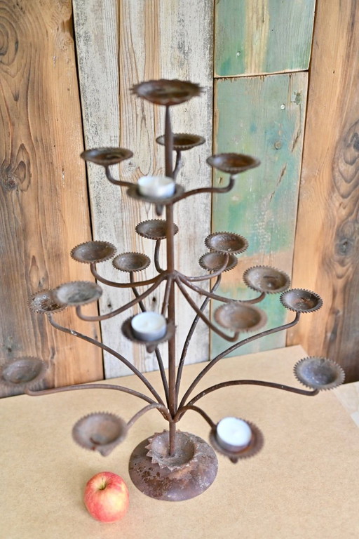 Grande albero di Natale brutalista/portacandele - Forgiatura