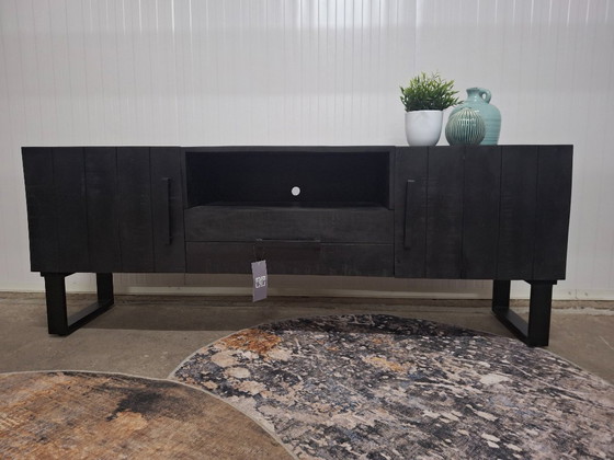 Image 1 of Mueble de TV de madera de mango con base de metal, nuevo