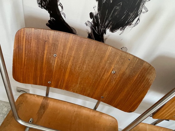 Image 1 of 6x vintage Gispen STOELEN A.R. Cordemeijer, Mid Century Modern, industrieel, retro