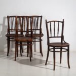 Antique Viennese style chairs (c.1920). Set of 4 pieces #4 – Dining chairs (photo 6 of 40)
