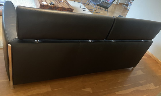 Image 1 of Leolux Goncharov Black Leather 2.5-Seater Sofa