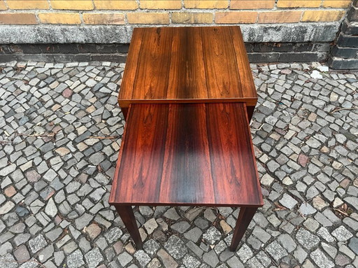 Mesas nido danesas de palisandro Heltborg Møbler de mediados de siglo - Mesa de sofá/Mesa de centro