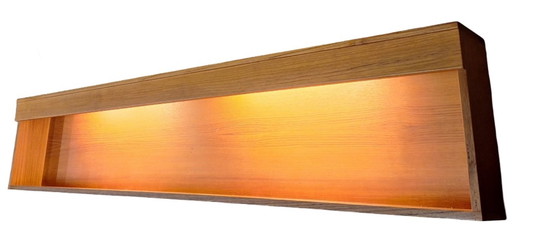 Image 1 of Credenza galleggiante extra lunga / Scaffale a muro in teak 210 cm, Danimarca anni '60