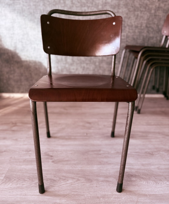 Image 1 of 6x Gispen ‘TU Delft’ 106 Chairs Pagholz, Netherlands, 1950s