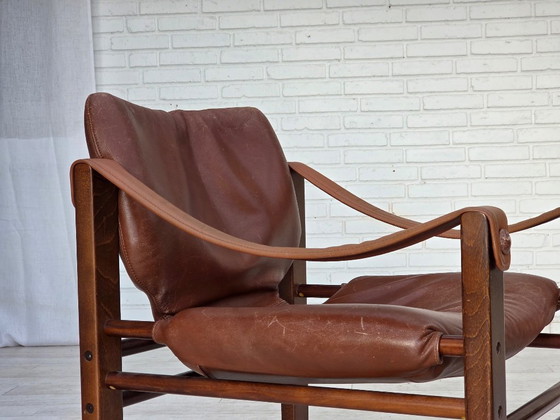 Image 1 of 1970s, Danish armchair model "Safari" by Skippers Furniture, furniture leather.