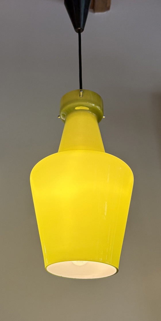 Image 1 of Lampada a sospensione Targetti Sankey in vetro opalino verde