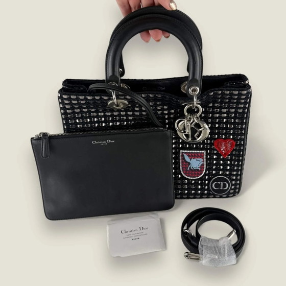 Dior borsa satchel Diorissimo media in tweed metallico con patch – Borse a spalla, Pelle (photo 31 of 32)