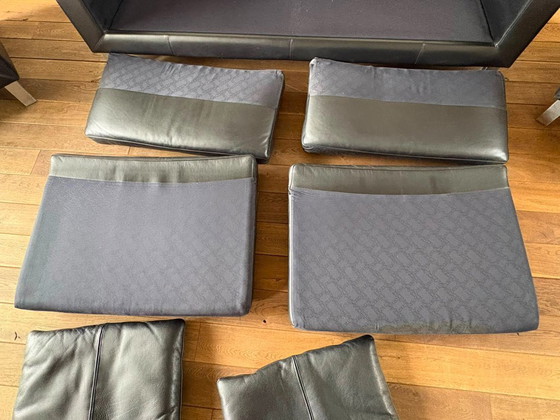 Leolux 2-seater sofa Leather black set with 2 chairs – 3-5 seaters, Metal (photo 7 of 15)