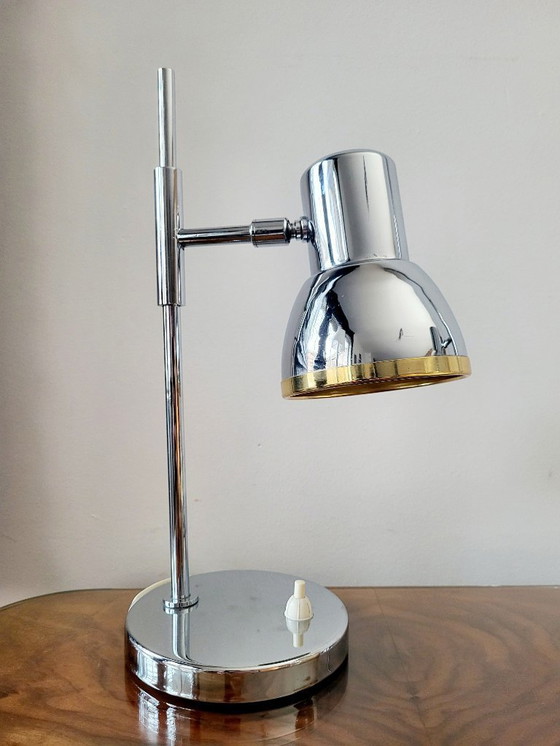 Image 1 of Juego de lámparas de mesa cromadas de mediados de siglo, S. A. Boulanger, década de 1970