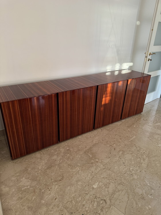 Image 1 of Monumental Rosewood Sideboard Zebrawood Lacquered Mid-Century Design 1970