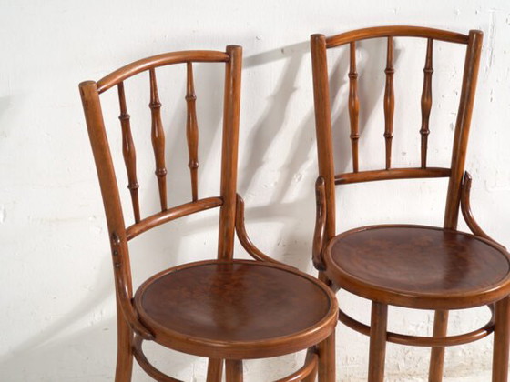 Sedie antiche in legno curvato stile Thonet – Europa Centrale, c. 1930 – Set di 4 #8 – Sedie da pranzo (photo 27 of 40)