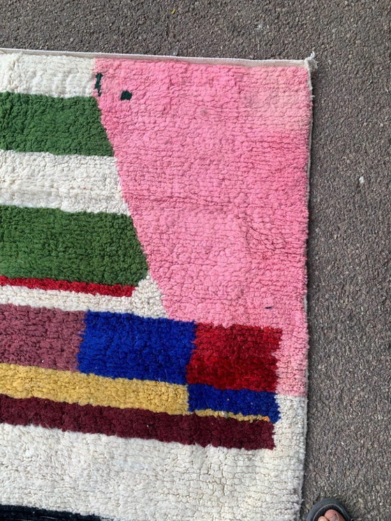 Image 1 of Mehrfarbige Berber-Tapis aus Leinen, 300 cm x 150 cm