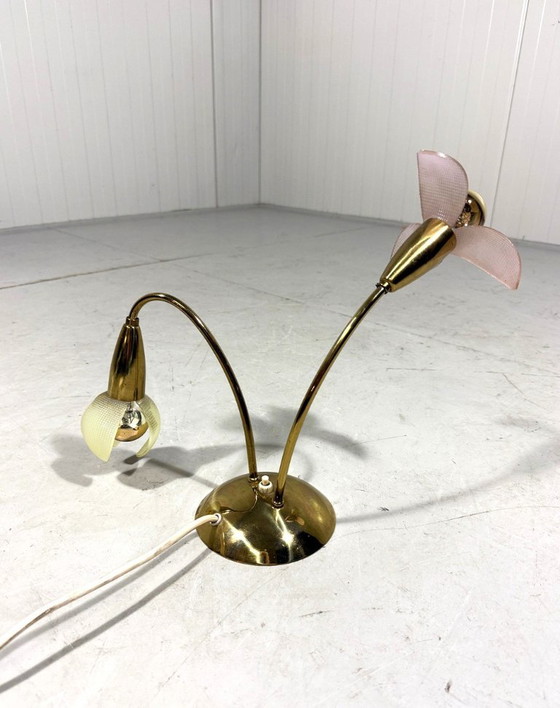 Lámpara de mesa GERU-Leuchten Flower, Alemania – Lámparas de mesa, Plastic, Brass (photo 11 of 18)