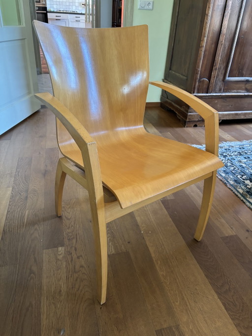 8x Chaise de salle à manger Leolux Camarilla – Hugo De Ruiter – années 1990 – eetkamerstoelen, Wood