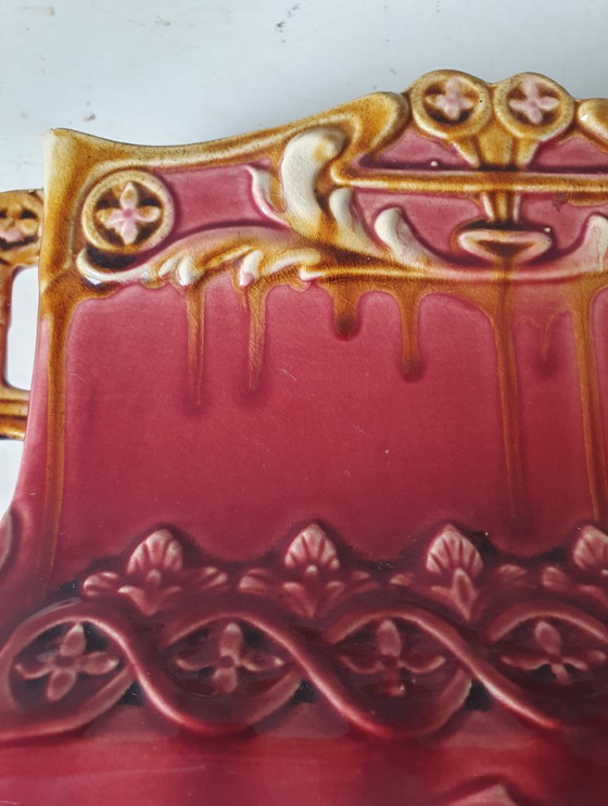 Art Nouveau Jardinière – Barbotine (ca. 1900) - No. 2167 – Vases, Ceramic (photo 8 of 10)