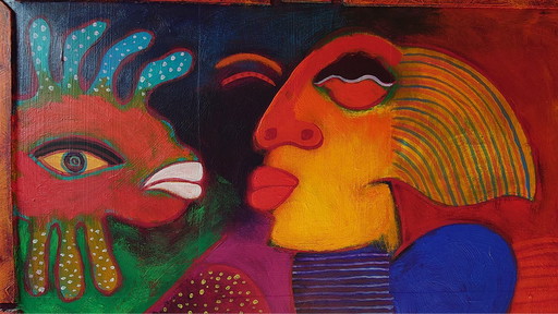 Peinture originale Clemens Briels : "Antigua, a Bay a Day" (2007) - Signée + Certificat !