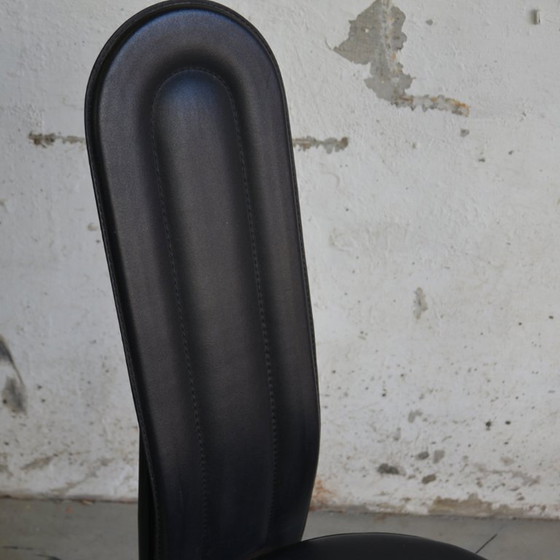 Image 1 of 6 chaises de salle à manger en cuir