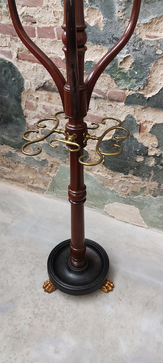Porte-manteau/penderie victorien anglais ancien en acajou (vers 1850) – Portemanteaux, Wood, Brass (photo 8 of 15)