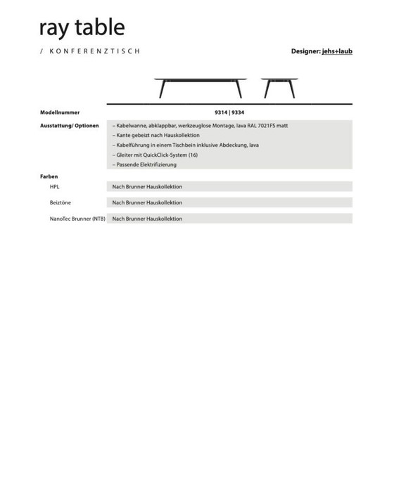 Image 1 of Mesa de conferencias modular Ray Table Flex (de Brunner)