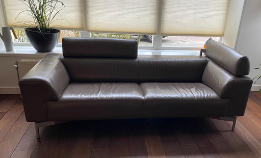 Leolux Howlo leren bank Taupe 