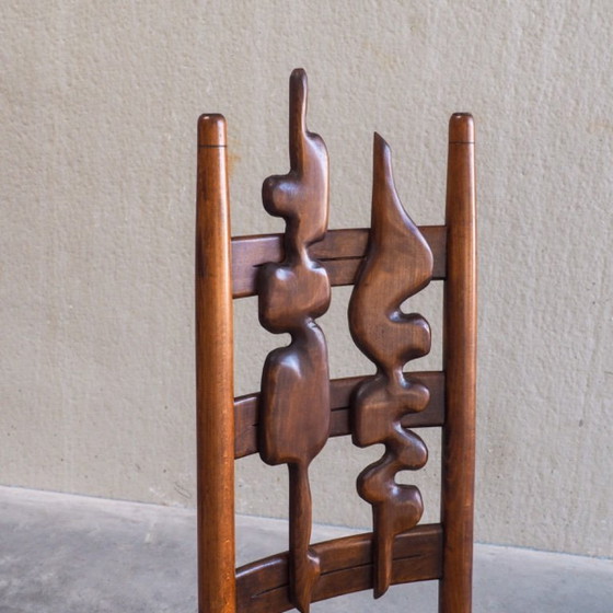 2 sedie scultoree brutaliste con schienale alto – Sedie da camera, Wicker, Wood (photo 12 of 13)