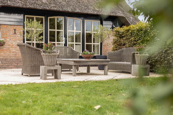 Image 1 of Rattan garden set (plastic) incl. 8 cushions, 2-seater with 2 armchairs