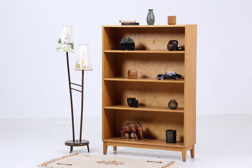 Vintage bookshelf from the 60s | Mid - Century oak shelf | Retro shelf wood storage #05-49