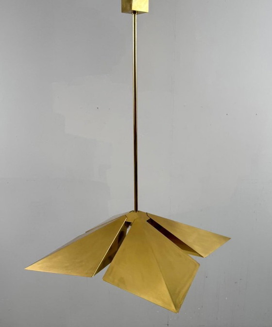 Image 1 of Lampada a sospensione/soffitto in ottone di Vereinigte Werkstätten, Germania, anni '70