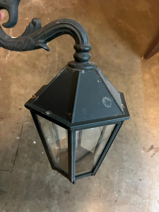 Image 1 of 2x klassieke ijzeren buiten hanglamp / wandlamp donkergroen