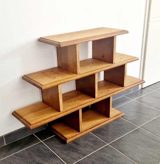 Image 1 of Lage plank in brutalistische stijl - massief eiken - jaren 1940