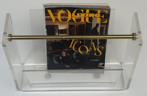 Image 1 of Portariviste vintage in plexiglass acrilico David Lange Roche Bobois