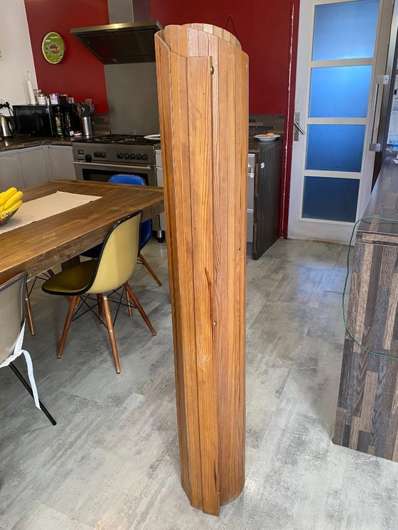 Image 1 of Vintage 1950s freestanding, foldable wooden screen in the style of Baumann.