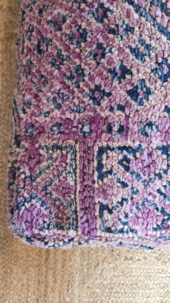Image 1 of Vintage Berber pouf purple blue