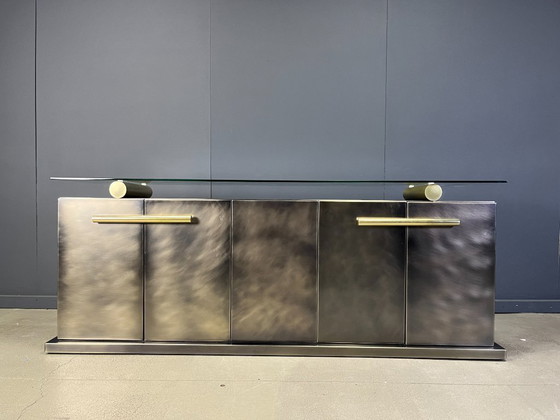 Image 1 of Crédence vintage en laiton de Belgochrom, années 1980