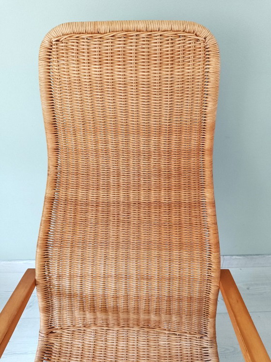 Image 1 of Sillón cantilever Oland Fatolj para IKEA en mimbre y madera