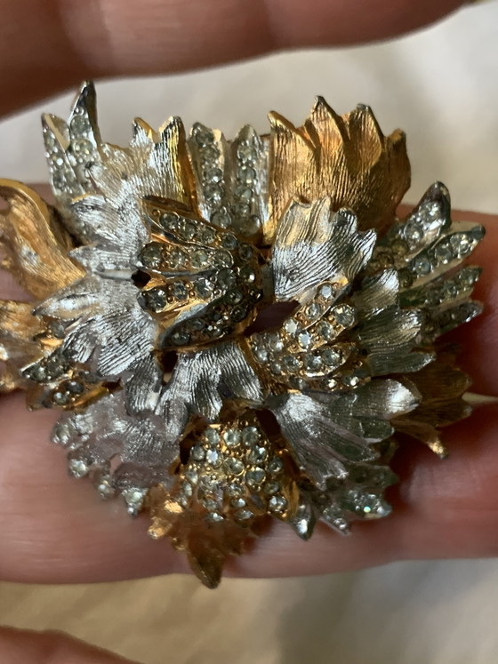 Broche Vintage Pierre Cardin - Style Space Age 3D - Fleur Or Ambré & Rhodium – Cadeaux, Metal, Other (photo 7 of 12)