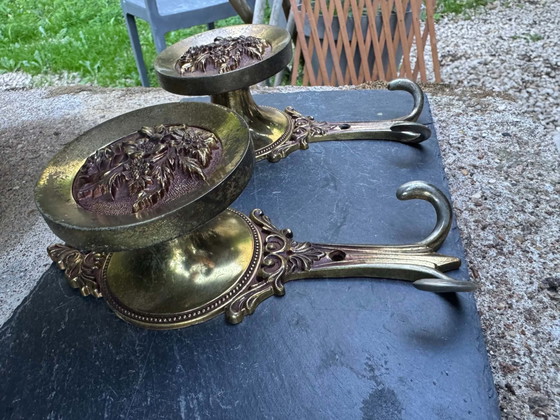 2 large vintage Italian brass Coat racks (photo 3 of 11)