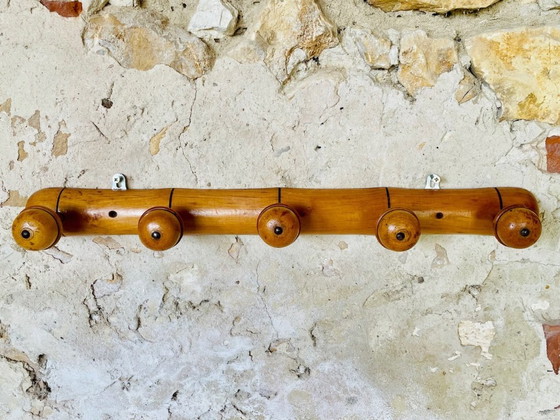Image 1 of Mid-Century Faux Bambus Wandhalterung Garderobe