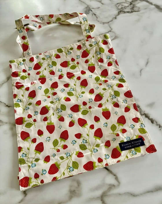 Image 1 of English strawberry tote bag