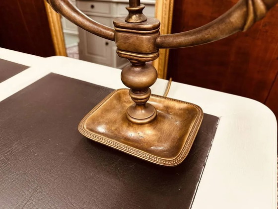 Lampada da tavolo Bouillotte francese antica, Lampade da tavolo, Ottone, Vintage (foto 8 di 10)