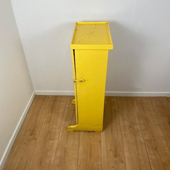 Image 1 of Vintage small workshop cabinet, pale yellow