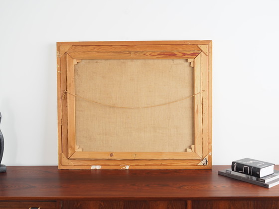 Image 1 of Peinture "Le village dans les nuages", design scandinave, années 1970