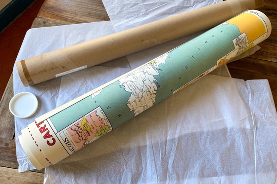 Image 1 of Vins de France 1949 - Vintage kaart van de wijngebieden - (84,1 x 118,9 cm)