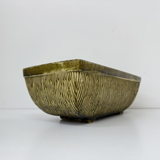 Image 1 of Vintage Green Ceramic Flower Pot, 1970s