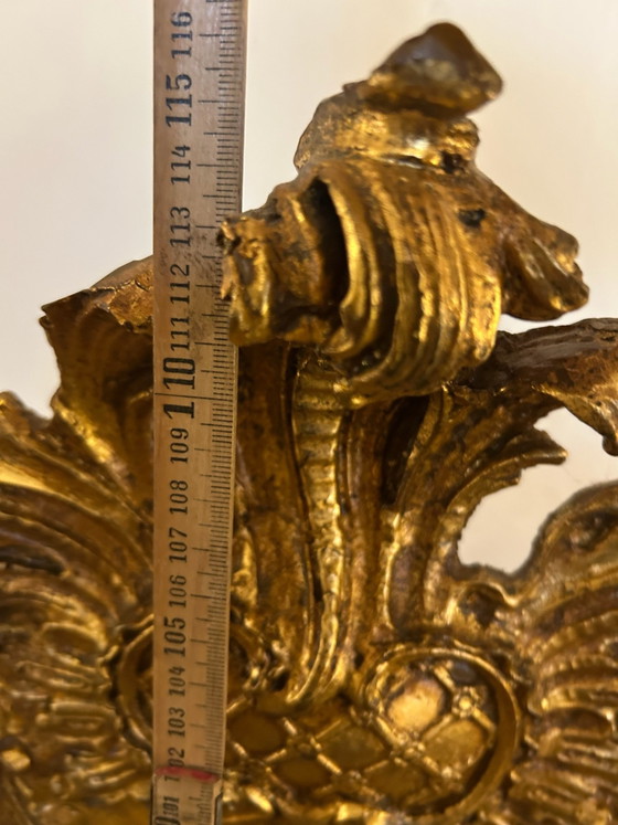 LARGE imposing baroque mirror – Wood (photo 10 of 13)