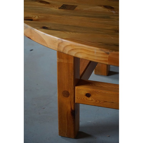 Image 1 of Vintage round dining table in solid pine by Sven Larsson, 1960s