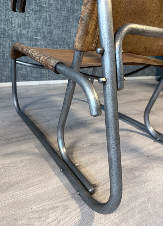 Image 1 of Vroege Bauhaus fauteuil met hoge rugleuning Veha, Den Haag, jaren 30