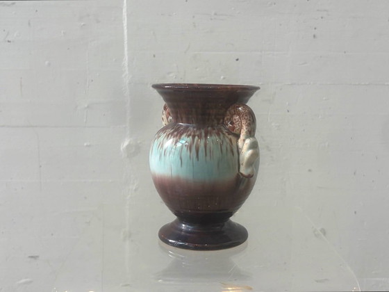 Vintage Ceramic Handled Vase by Bay Model 92-15 (photo 6 of 12)