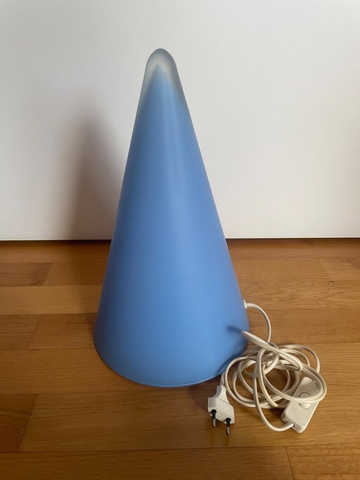 XL table lamp "Teepee" made of blue glass by SCE, 90s